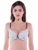 Soutien-Gorge Kay ampliforme ecru/bleu marine