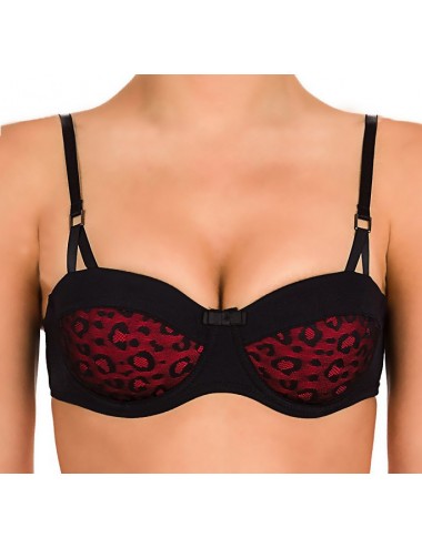Soutien-Gorge April 2 moule corbeille noir/rouge
