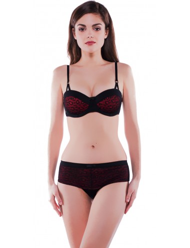 Soutien-Gorge April 2 moule corbeille noir/rouge