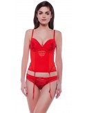 Guépière+ Tanga Nikita rouge
