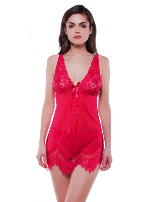 Nuisette+String Destiny rouge