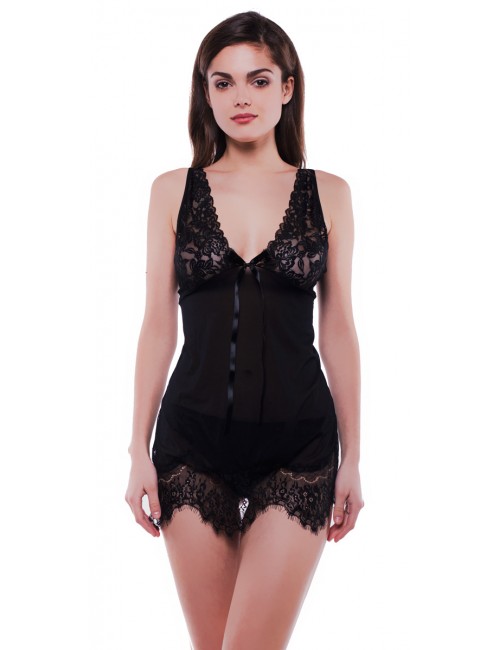 Nuisette+String Destiny noir