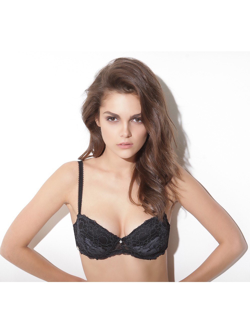 Soutien-Gorge Feline moule corbeille noir/ girs