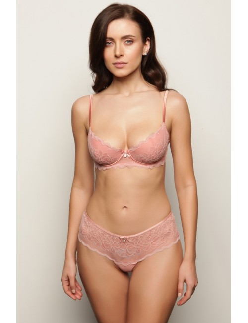 Shorty échancré rose poudré