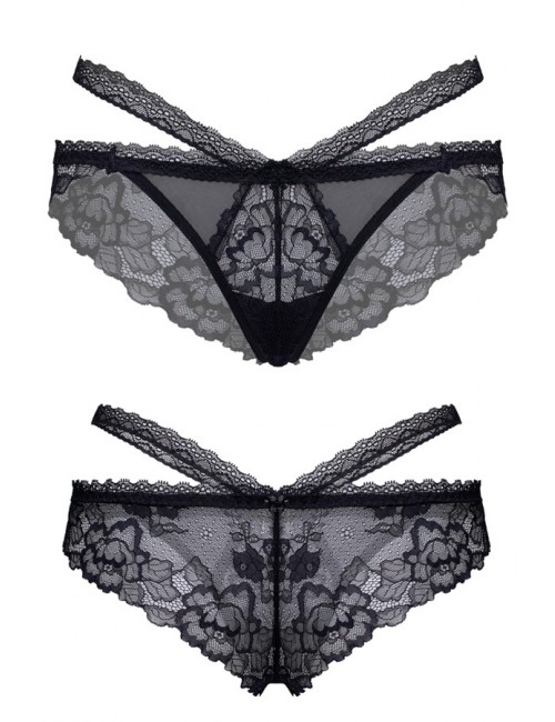 Tanga en dentelle avec des straps Insolente